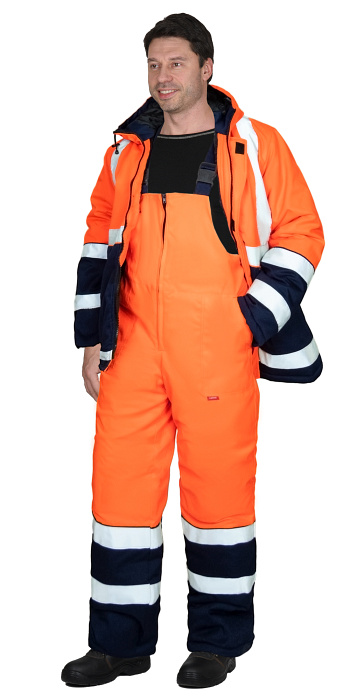 Костюм "МАГИСТРАЛЬ-3-РОСС" куртка, п/к, синий с оранжевым и СОП 