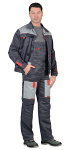 Костюм "Фаворит" тк.CROWN-230 летний: куртка, п/комб. тёмно-серый с серым