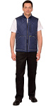 Жилет "Европа" удлиненный (на подкладке флис серый., св.серый) синий