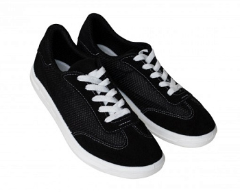 Кроссовки велюровые Люкс сетчатые черные