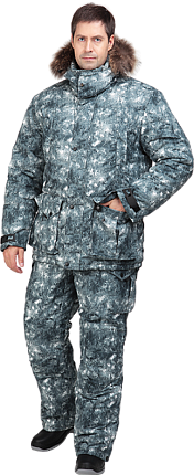 Костюм КАБАРГА  утепленный серый (абстракция)