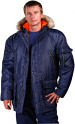 Куртка зимняя "Аляска" мужская темно-синяя удлиненная 
