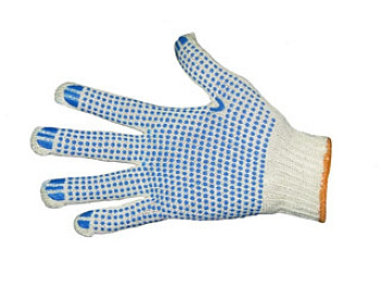 Перчатки х/б с ПВХ 4 нитей 10 кл.  Точка