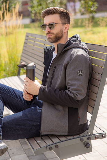 Куртка софтшел Brodeks KS237 , серый/черный