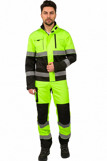 Костюм летний Сигнал-1 (тк.Балтекс,210) брюки, лимонный/черный (ФСС)