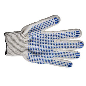 Перчатки х/б с ПВХ 5 нитей 10 кл. (кр. оверлок)