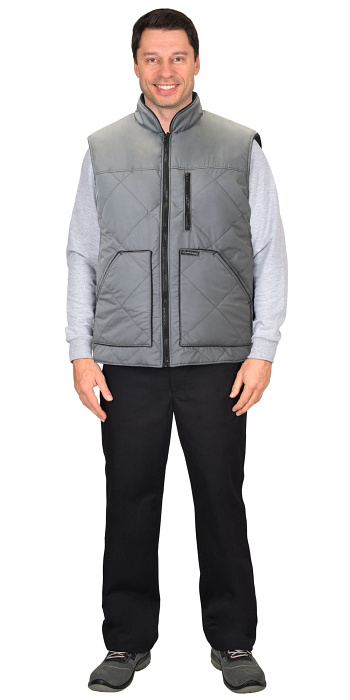 Жилет "ЕВРОПА" удлиненный (на подкладке флис черный) графит