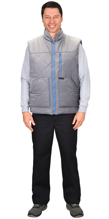 Жилет "ЕВРОПА" удлиненный (на подкладке флис) стальной 