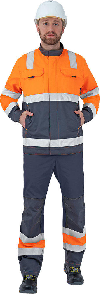 Костюм РЕФЛЕКТ-2 летний, оранжевый/серый