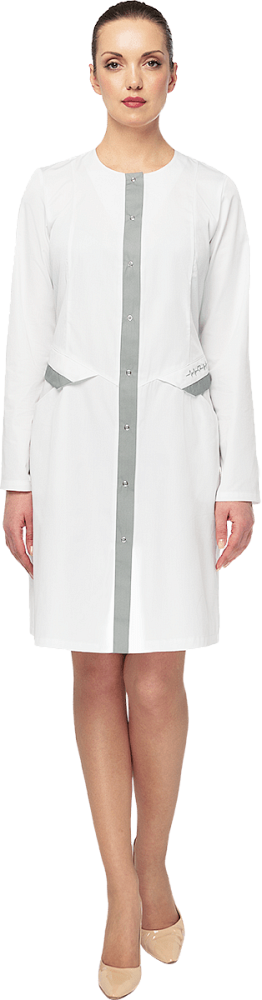 Халат "Кардиология" белый-серый