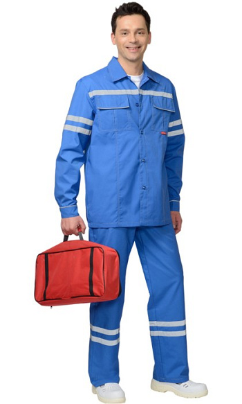 Костюм "Скорая помощь" мужской летний: куртка,брюки васильковый