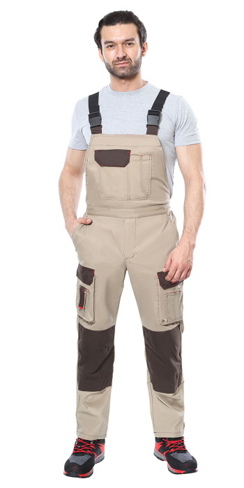 Полукомбинезон  "ДЖЕТ Браун" песочный с т.коричневым