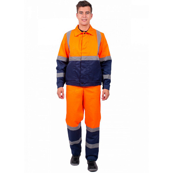 Костюм "Дорожник" : куртка укороч., полукомбинезон оранж. с СОП